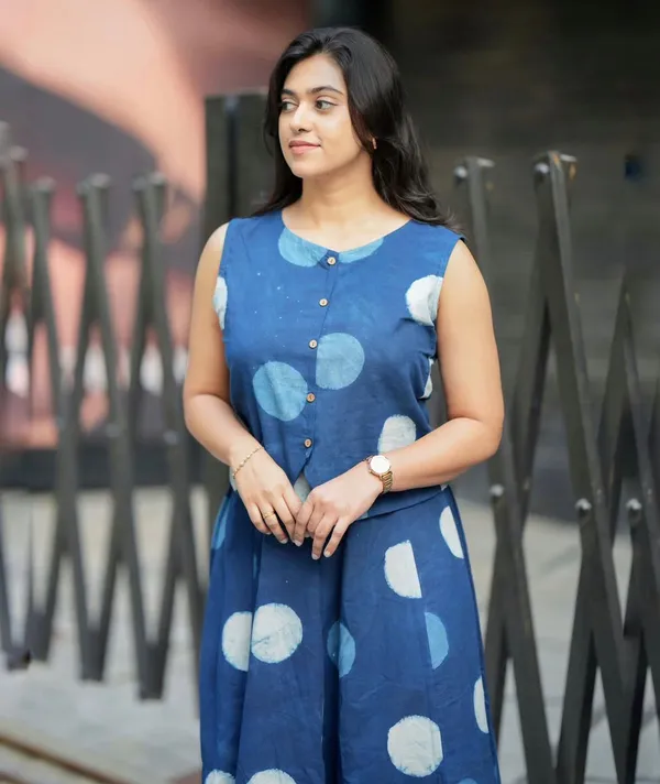 Polka_Dot_Print_Blue_Cotton_Skirt_Top
