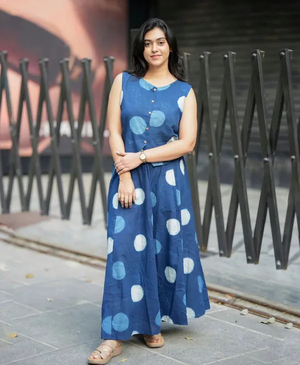 Polka_Dot_Print_Blue_Cotton_Skirt_Top