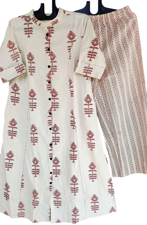 Printed_Cotton_White_Kurti_Plazo_Set