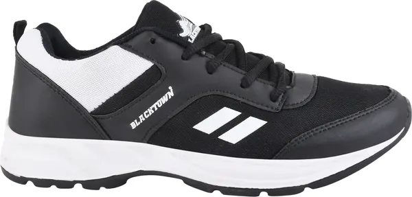 Black_&_White_Solid_Mesh_Eva_Sole_Sports_Running_Shoes_For_Men