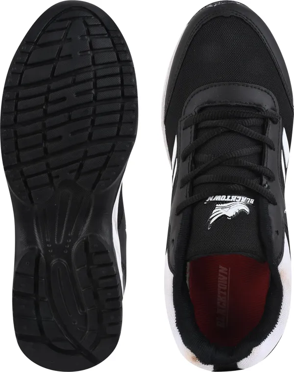 Black_&_White_Solid_Mesh_Eva_Sole_Sports_Running_Shoes_For_Men