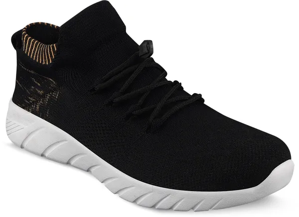 Black_Solid_Mesh_Eva_Sports_Running_Shoes_For_Men