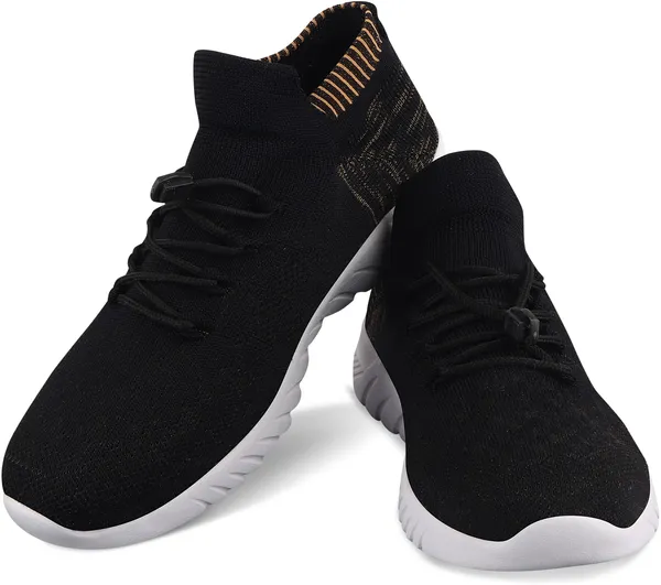 Black_Solid_Mesh_Eva_Sports_Running_Shoes_For_Men