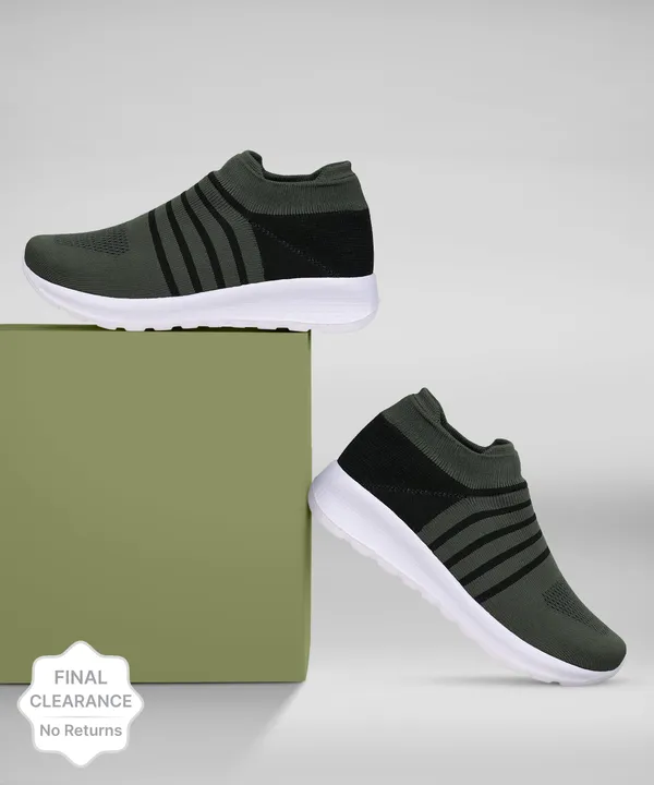 Grey_&_Black_Striped_Mesh_Eva_Sole_Sports_Walking_Shoes_For_Men