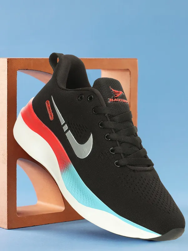 Black_Solid_Flyknit_Phylon_Sole_Casual_Running_Shoes_For_Men
