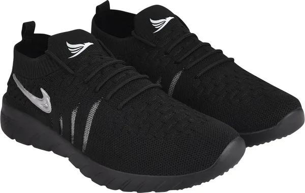 Black_Solid_Flyknit_Eva_Sole_Casual_Running_Shoes_For_Men