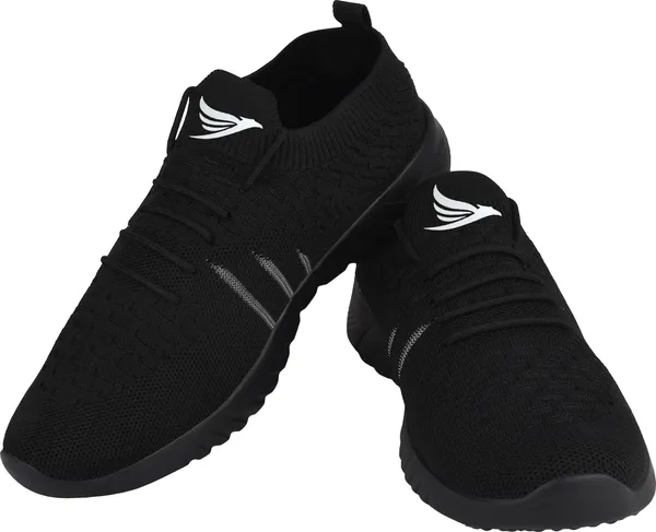 Black_Solid_Flyknit_Eva_Sole_Casual_Running_Shoes_For_Men