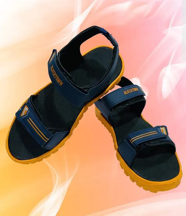 Navy_&_Orange_Solid_Resin_Casual_Sandal_For_Men