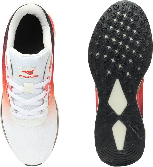 White_&_Red__Flyknit_Phylon_Casual_Running_Shoes_For_Men