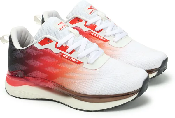 White_&_Red__Flyknit_Phylon_Casual_Running_Shoes_For_Men