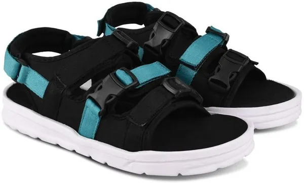 Black_&_Green__Synthetic_Casual_Sandal_For_Men