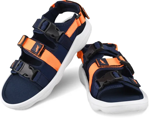 Navy_&_Orange__Resin_Casual_Sandal_For_Men