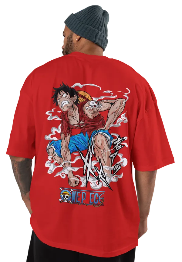Once_Piece_-_Luffy_Gear_2_Red_Oversized_T-Shirt
