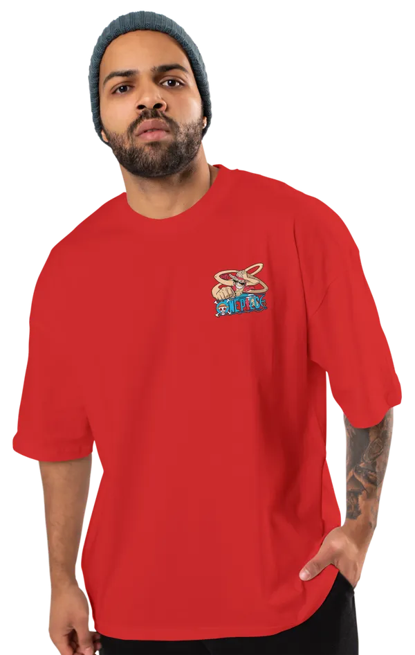 Once_Piece_-_Luffy_Gear_2_Red_Oversized_T-Shirt