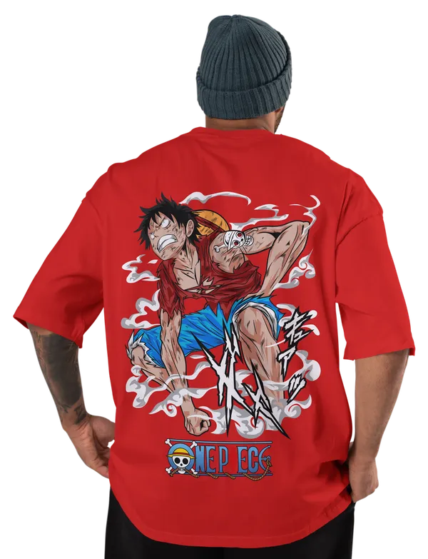 Once_Piece_-_Luffy_Gear_2_Red_Oversized_T-Shirt