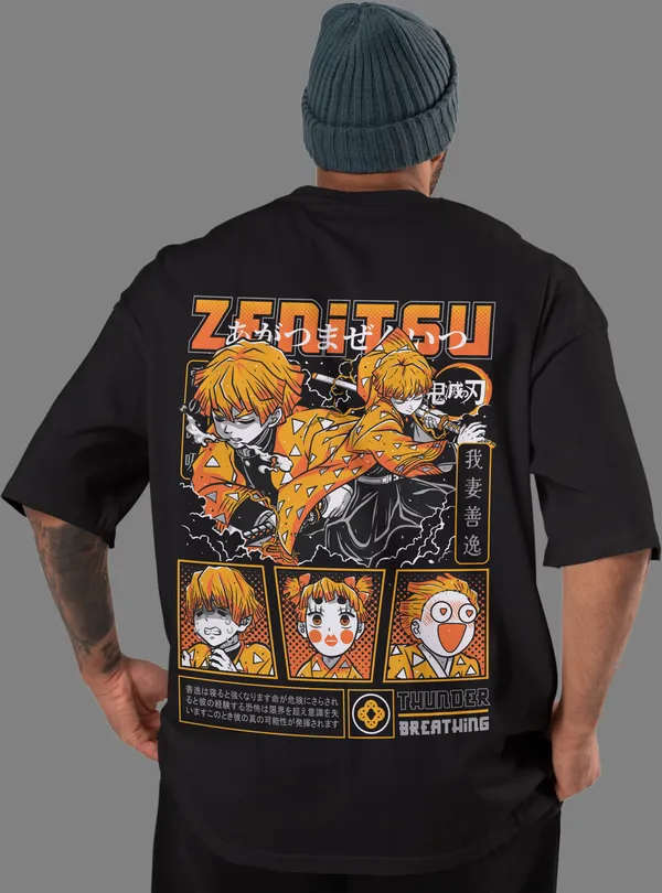 Demon_Slayer_-_Zenitsu_Black_Oversized_T-Shirt