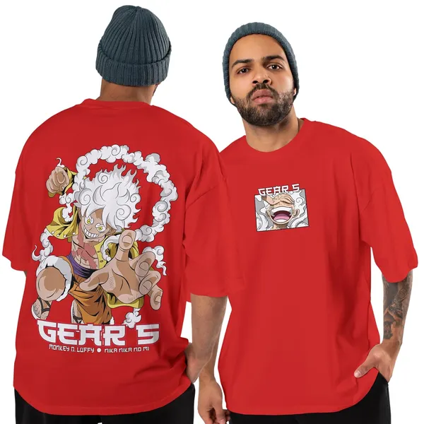 One_Piece_-_Luffy_Gear_5_Red_Oversized_T-Shirt