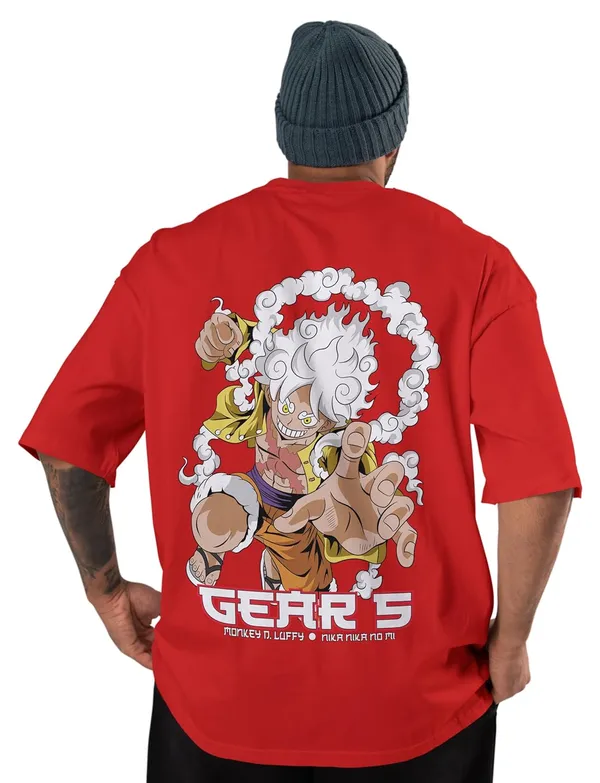 One_Piece_-_Luffy_Gear_5_Red_Oversized_T-Shirt