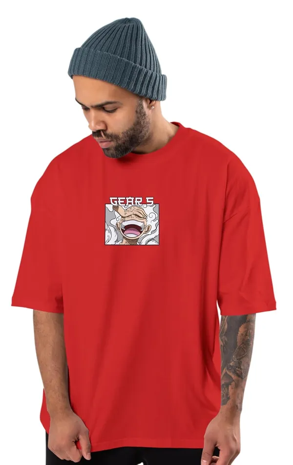 One_Piece_-_Luffy_Gear_5_Red_Oversized_T-Shirt