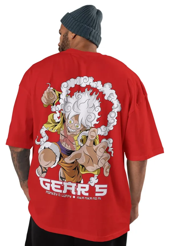 One_Piece_-_Luffy_Gear_5_Red_Oversized_T-Shirt