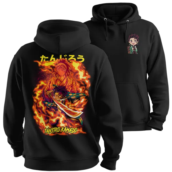 GSM_220_Black_Demon_Slayer_Tanjiro_Kamado_Anime_Oversized_100%_Cotton_T-Shirt