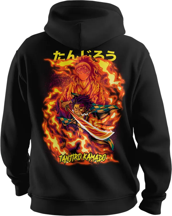 GSM_220_Black_Demon_Slayer_Tanjiro_Kamado_Anime_Oversized_100%_Cotton_T-Shirt
