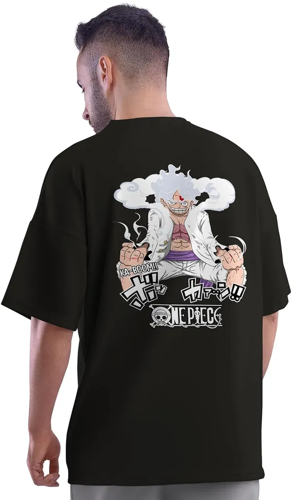 One_Piece_-_Luffy_Gear_5_Black_Loose_Fit_T-shirt