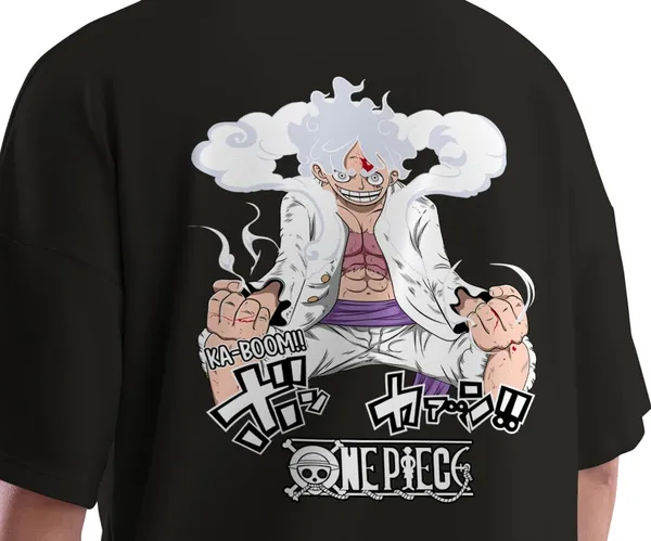 One_Piece_-_Luffy_Gear_5_Black_Loose_Fit_T-shirt