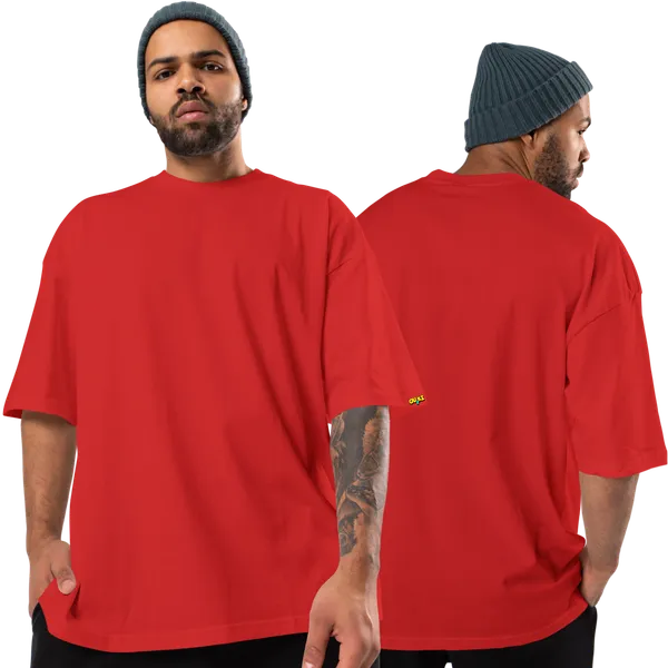Red_Premium_cotton_Oversized_T-Shirt_for_Men_and_Women