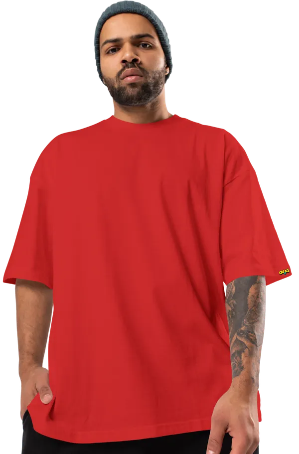 Red_Premium_cotton_Oversized_T-Shirt_for_Men_and_Women