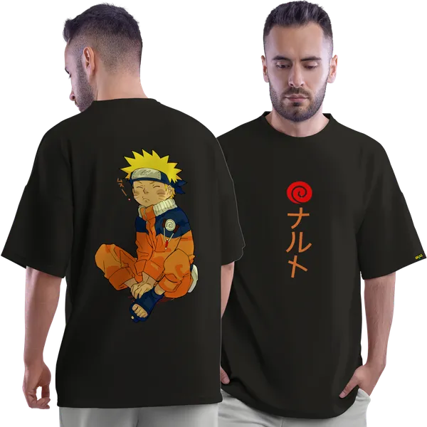 Naruto_Black_Loose_fit_T-shirt_-_Back_print