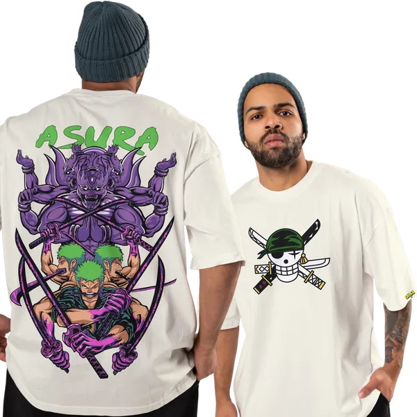 One_Piece_-_Zoro_Asura_Off_White_Oversized_T-Shirt