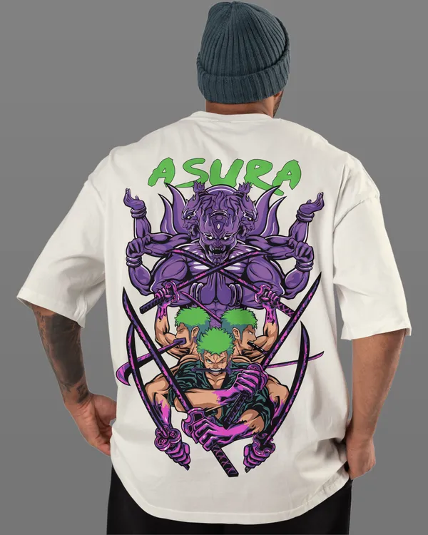 One_Piece_-_Zoro_Asura_Off_White_Oversized_T-Shirt