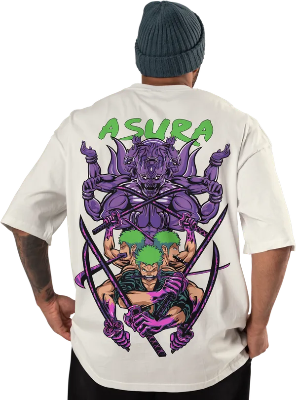 One_Piece_-_Zoro_Asura_Off_White_Oversized_T-Shirt