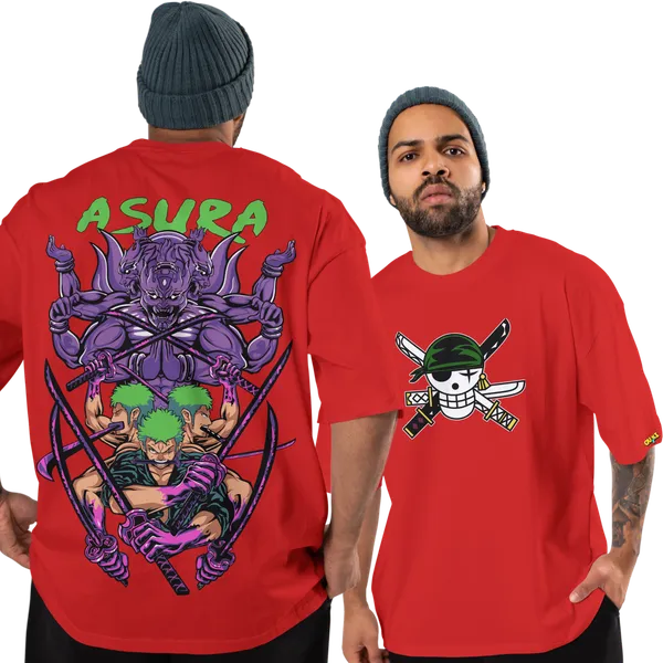 One_Piece_-_Zoro_Asura_Red_Oversized_T-Shirt