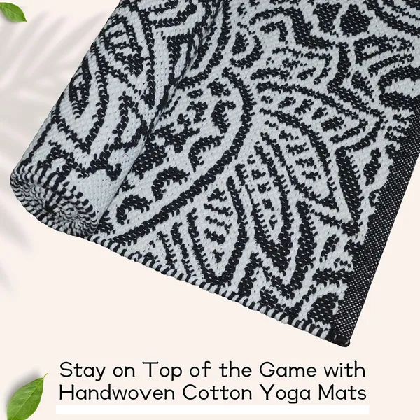 Black_Handmade_Knitted__Cotton_Strong_Anti_Slip_Grip,_Sweat_Absorbing,_Machine_Washable_Yoga_Mat_For_Women_&_Men_(2_X_6_Feet_|_8_Mm)