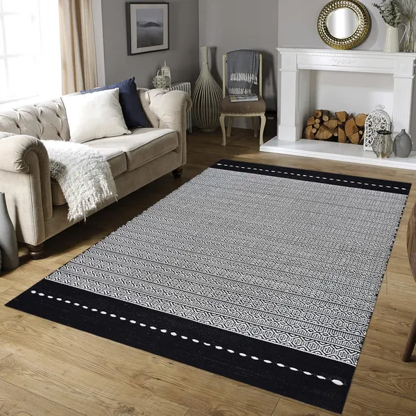 Black_&_White_Handmade_Knitted_Premium_Cotton_Thick_And_Tightly_Woven_Rug_Carpet_For_Bedroom,_Living_Room,_Kids_Room_(140_X_200_Cm)