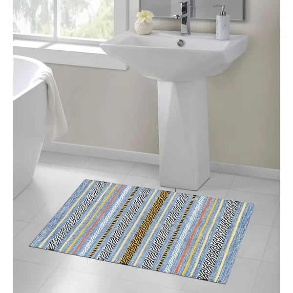 Blue_Handmade_Knitted_Melange_Premium_Cotton_Floor_Rug_For_Bedroom,_Living_Room,_Kitchen_(2_X_3_Feet)