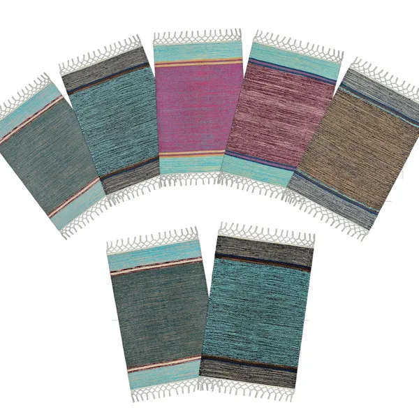 Multicolor_Handmade_Knitted_Anti_Slip_Pure_Cotton_Water_Absorbing,_Machine_Washable_Floor_Mats_(40_X_60_Cm_|__4_Mm_Thick)_(Pack_Of_7_Pcs)