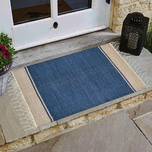Blue_Handmade_Knitted_Anti_Slip_Cotton_Water_Absorbing_Floor_Mats_(Pack_Of_5_Pieces)_(50_X_80_Cm)