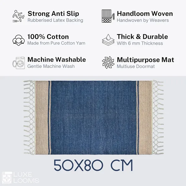 Blue_Handmade_Knitted_Anti_Slip_Cotton_Water_Absorbing_Floor_Mats_(Pack_Of_5_Pieces)_(50_X_80_Cm)