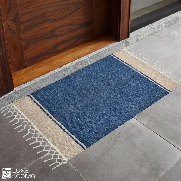Blue_Handmade_Knitted_Anti_Slip_Cotton_Water_Absorbing_Floor_Mats_(Pack_Of_5_Pieces)_(50_X_80_Cm)