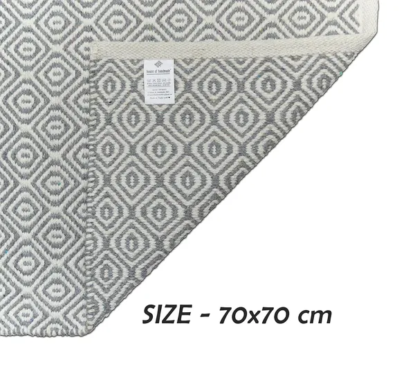 Grey_Handmade_Knitted_Multipurpose_Cotton_Thick_Square_Puja_Mat_(70_X_70_Cm_|__9_Mm_Thick)