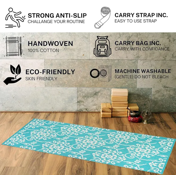 Aqua_Handmade_Knitted_Premium_Cotton_Yoga_Mat_With_Strong_Anti_Skid_Backing,_Carry_Bag_&_Strap_(8Mm)