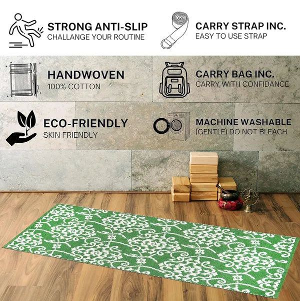 Green_Handmade_Knitted_Strong_Anti-Slip_Backing_Cotton_Yoga_Mat_With_Carry_Bag_&_Strap_(2_X_6_Feet_|_10_Mm_Thick)