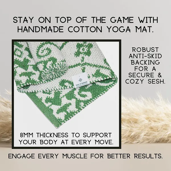 Green_Handmade_Knitted_Strong_Anti-Slip_Backing_Cotton_Yoga_Mat_With_Carry_Bag_&_Strap_(2_X_6_Feet_|_10_Mm_Thick)