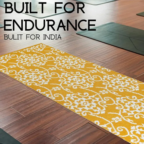 Yellow_Premium_Handmade_KnittedCotton_Yoga_Mat_With_Strong_Anti_Skid_Backing,_Carry_Bag_&_Strap_(8Mm)