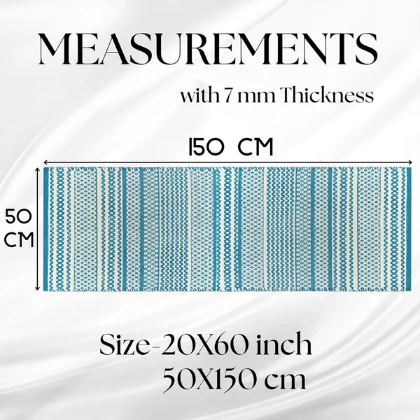 Turquoise_Handmade_Knitted_Thick,_Anti_Skid,_Pure_Cotton_Bedside_Runner_For_Bedroom,_Living_Room,_Kitchen_(50_X_150_Cm)