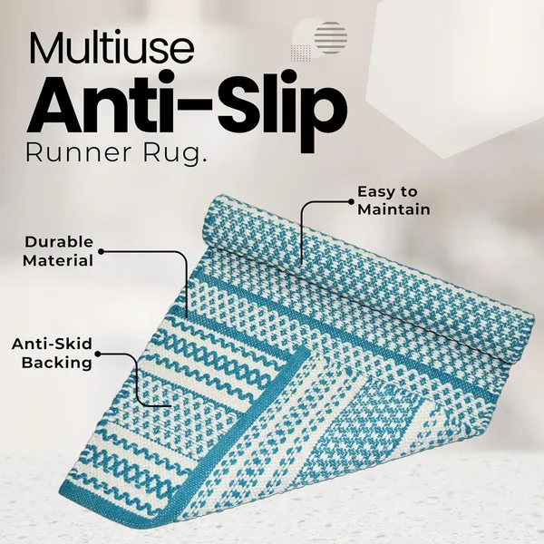 Turquoise_Handmade_Knitted_Thick,_Anti_Skid,_Pure_Cotton_Bedside_Runner_For_Bedroom,_Living_Room,_Kitchen_(50_X_150_Cm)