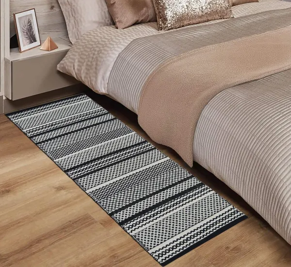 Black_Handmade_Knitted_Cotton_Runner_For_Bedroom,_Kitchen,_Balcony_(45_X_130Cm_|_8_Mm_Thick)